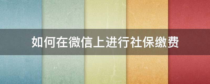 如何在微信上进行社保缴费（微信上怎么进行社保缴费）