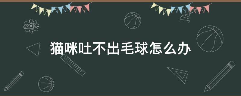 猫咪吐不出毛球怎么办 猫咪一直吐不出毛球咋办