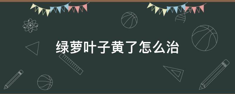 绿萝叶子黄了怎么治（绿萝叶子发黄怎么治理）