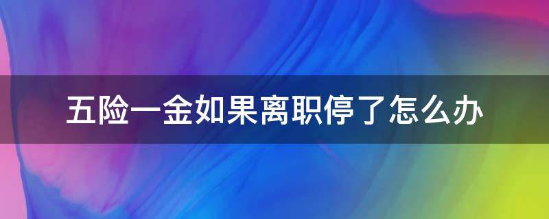 五险一金如果离职停了怎么办 五险一金如果离职停了怎么办,停止有8年了