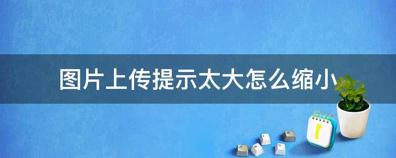 图片上传提示太大怎么缩小 上传图片显示太大怎么缩小