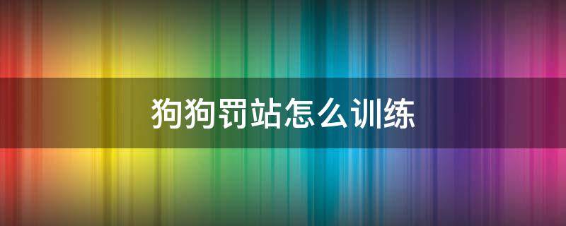 狗狗罚站怎么训练 罚站狗狗后要不要安慰他