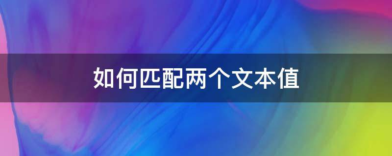 如何匹配两个文本值（两组文本数据,如何将其一一匹配）