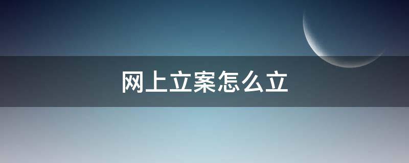 网上立案怎么立（自己网上立案怎么立）