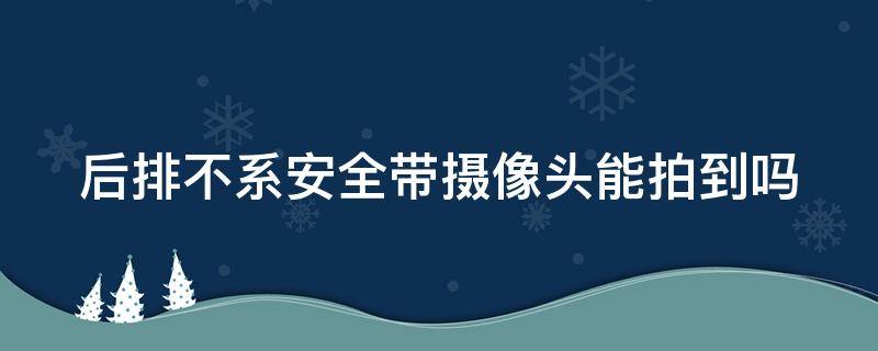 后排不系安全带摄像头能拍到吗（后排不系安全带摄像头能拍到吗图片）