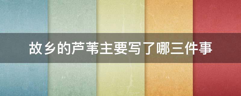 故乡的芦苇主要写了哪三件事（故乡的芦苇主要写了哪三件事请你用简洁的语言概括出来）