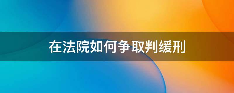 在法院如何争取判缓刑（在法院怎么争取判缓刑）