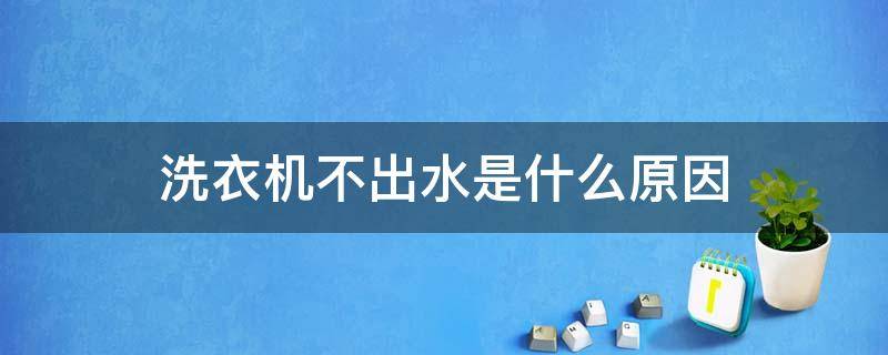 洗衣机不出水是什么原因 洗衣机不出水是什么原因怎么修理