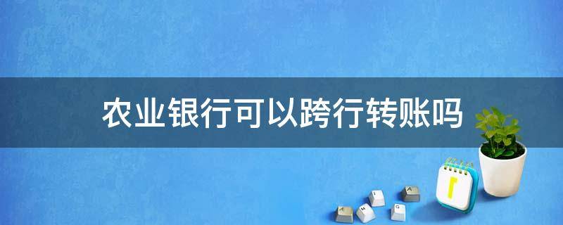 农业银行可以跨行转账吗（农商银行能跨行转账吗）