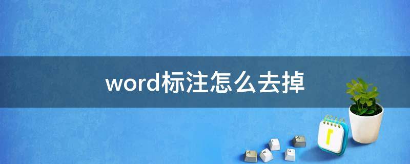 word标注怎么去掉（word标注怎么去掉后保留新稿件）