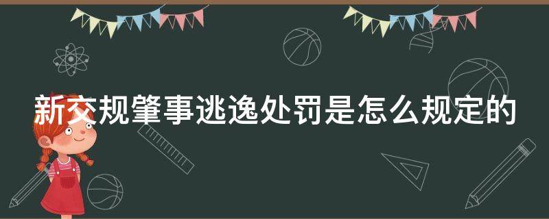 新交规肇事逃逸处罚是怎么规定的（新交规肇事逃逸处罚是怎么规定的呢）