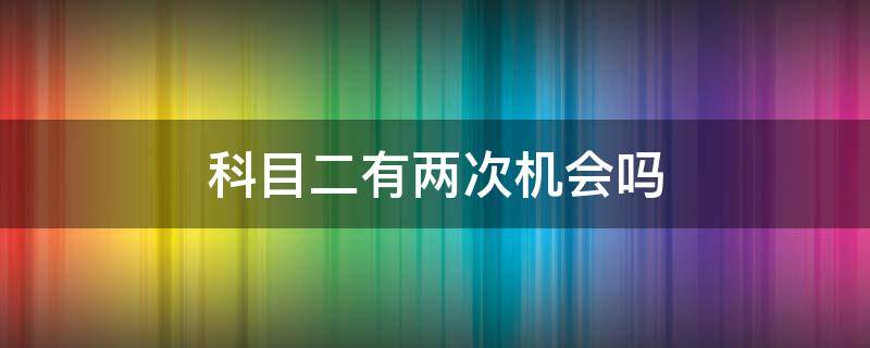 科目二有两次机会吗（科目二是每次有俩次机会吗）