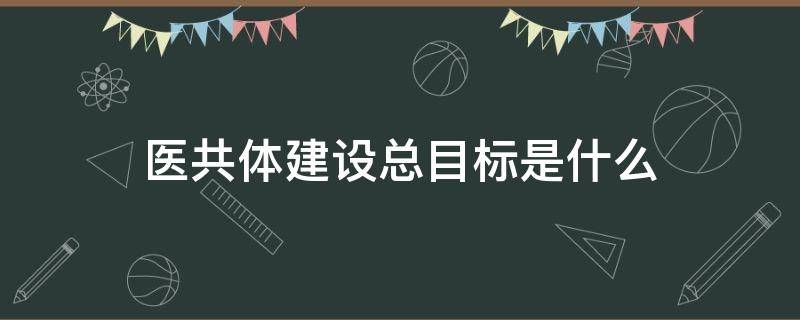 医共体建设总目标是什么（医疗共同体建设目标）