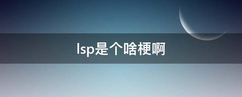 lsp是个啥梗啊（lsp的梗）