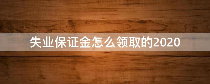 失业保证金怎么领取的2020（失业保险金领取条件及标准2020怎么领取）