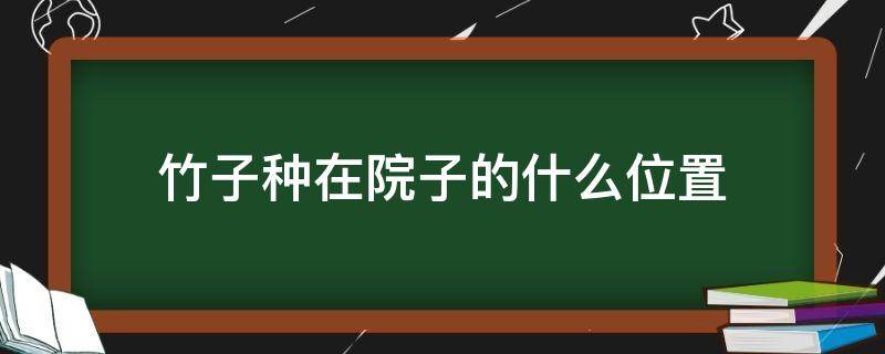 竹子种在院子的什么位置 竹子种在院子的什么位置好客厅能不能放竹子