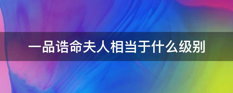 一品诰命夫人相当于什么级别 一品诰命夫人和二品诰命夫人哪个大