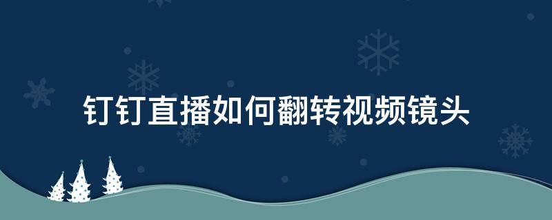 钉钉直播如何翻转视频镜头（钉钉视频怎么翻转摄像头）