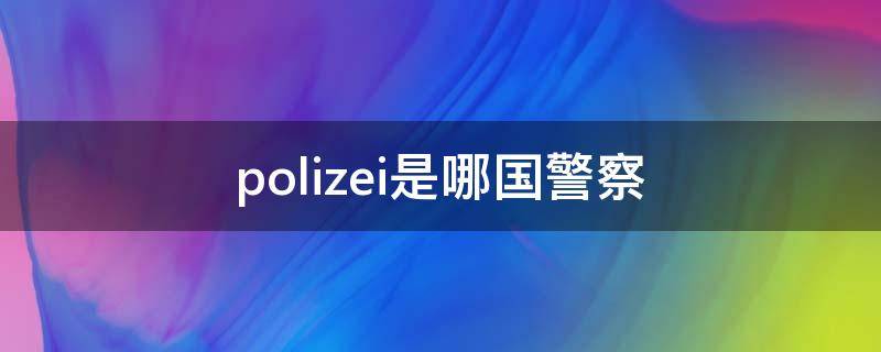 polizei是哪国警察（policia是哪国警察）