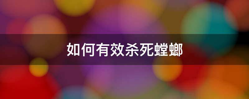 如何有效杀死螳螂（如何驱除螳螂）