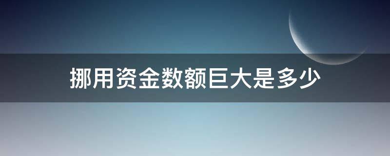 挪用资金数额巨大是多少（挪用资金数额较大是多少）