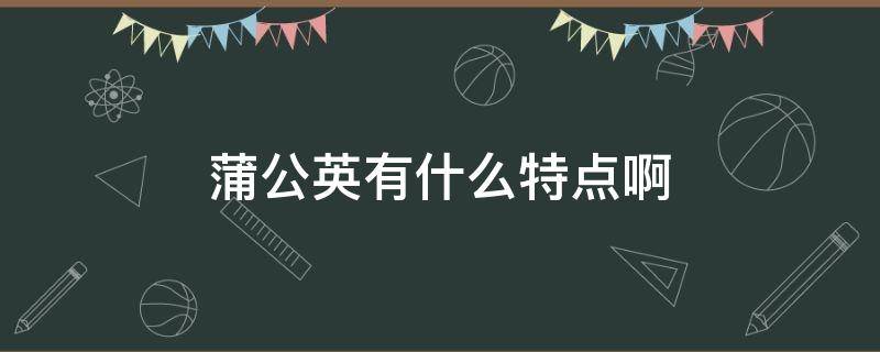 蒲公英有什么特点啊 蒲公英有什么特点长什么样