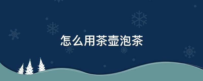 怎么用茶壶泡茶 泡茶壶如何使用