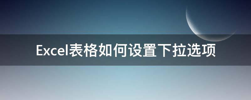 Excel表格如何设置下拉选项 excel表格如何设置下拉选项内容