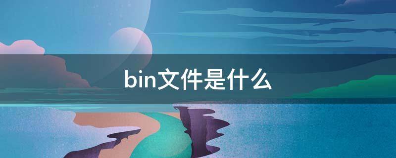 .bin文件是什么 bin文件是什么文件