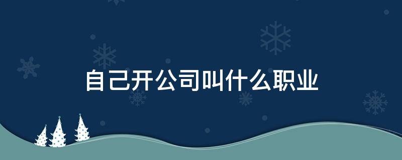 自己开公司叫什么职业（自己开公司叫什么职业英语）