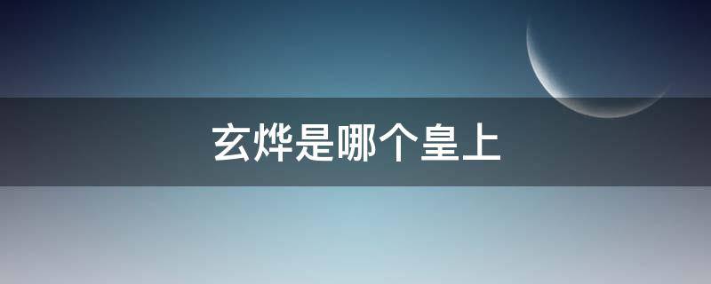 玄烨是哪个皇上（玄烨下一个皇上是谁?）