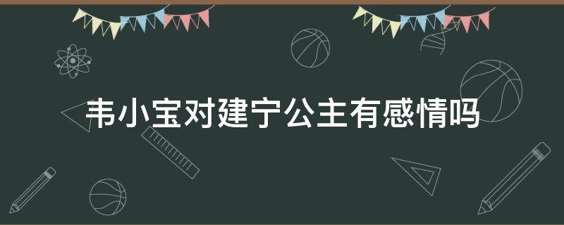 韦小宝对建宁公主有感情吗（韦小宝对建宁公主的感情）