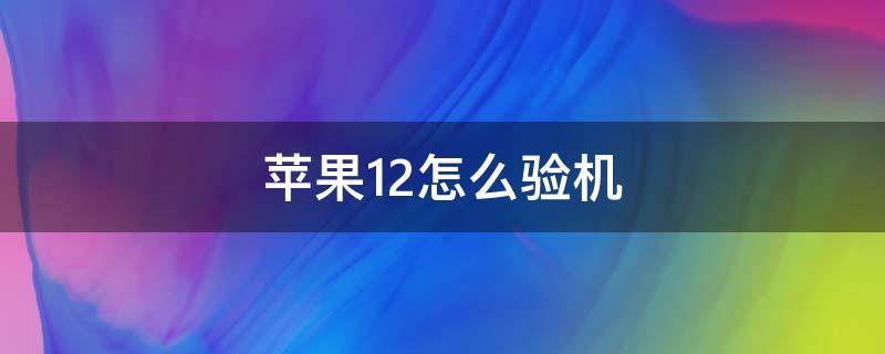 苹果12怎么验机 二手苹果12怎么验机