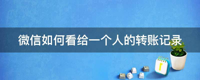 微信如何看给一个人的转账记录（微信里如何看给一个人的转账记录）