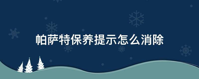 帕萨特保养提示怎么消除 帕萨特保养提示怎么消除视频