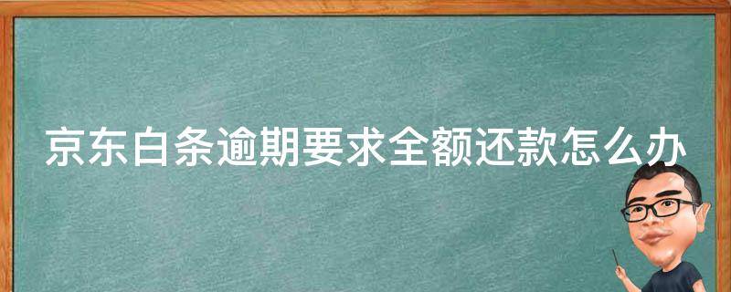 京东白条逾期要求全额还款怎么办（京东白条逾期后要求全额还款 可以怎么处理）