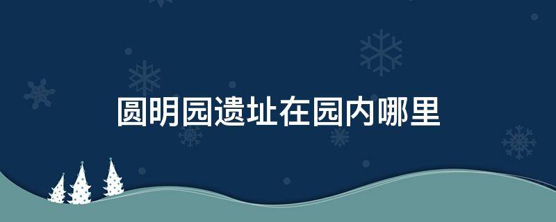 圆明园遗址在园内哪里（圆明园遗址在公园什么位置）