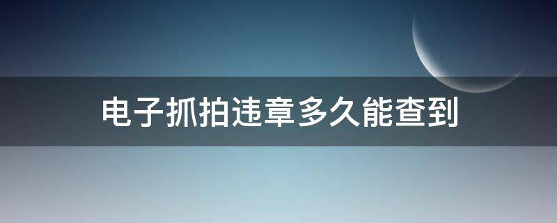 电子抓拍违章多久能查到（电子抓拍车辆违章多久能查到）