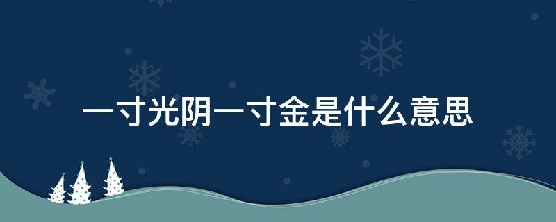 一寸光阴一寸金是什么意思（一寸光阴一寸金,寸金难买寸光阴的意思）