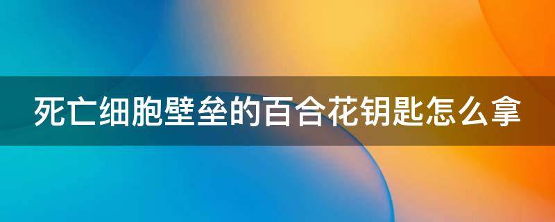 死亡细胞壁垒的百合花钥匙怎么拿（死亡细胞壁垒的百合花钥匙在哪）