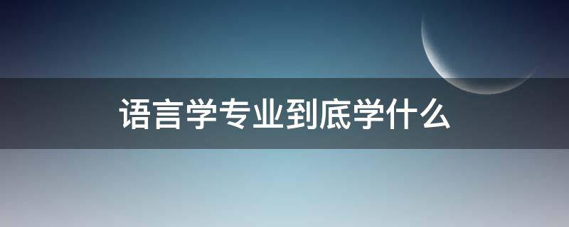 语言学专业到底学什么 有语言学这个专业吗