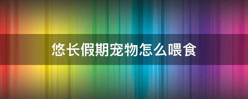 悠长假期宠物怎么喂食 悠长假期如何喂食宠物