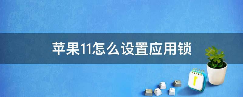 苹果11怎么设置应用锁 苹果11怎么设置应用锁加密