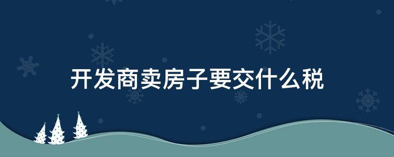 开发商卖房子要交什么税（房地产开发商卖房要交哪些税）