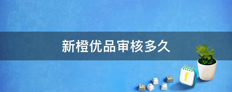 新橙优品审核多久 新橙优品审核多久容易下款吗