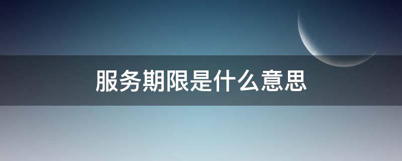 服务期限是什么意思（服务时限是什么）