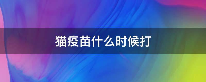 猫疫苗什么时候打 猫疫苗什么时候打一次