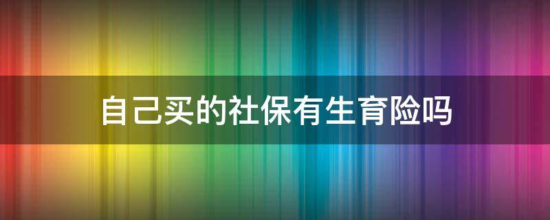 自己买的社保有生育险吗（买了社保里面有生育险吗）