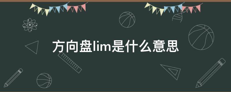 方向盘lim是什么意思（方向盘的lim）