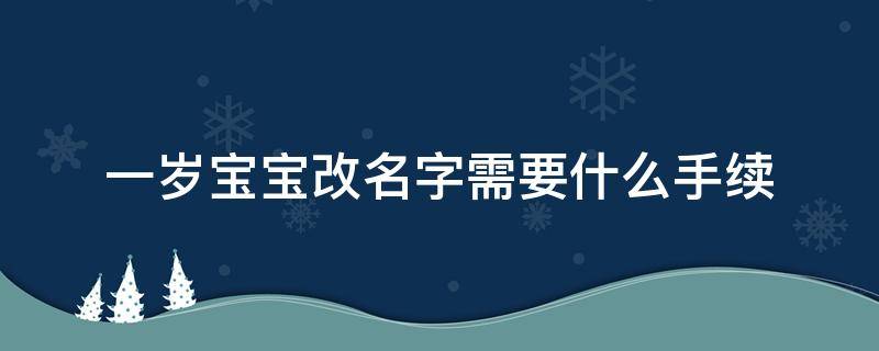 一岁宝宝改名字需要什么手续 一岁的宝宝怎么改名字需要什么手续